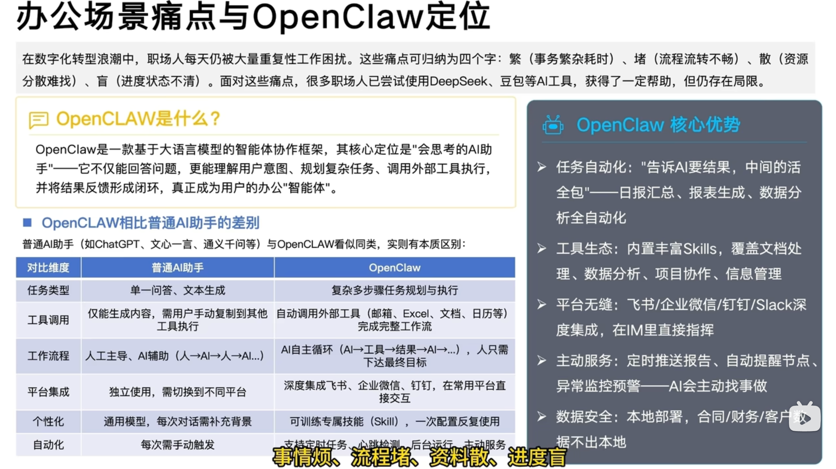 OpenClaw 在办公场景中的定位与核心优势
